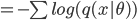 = - \sum log(q(x | \theta)) 